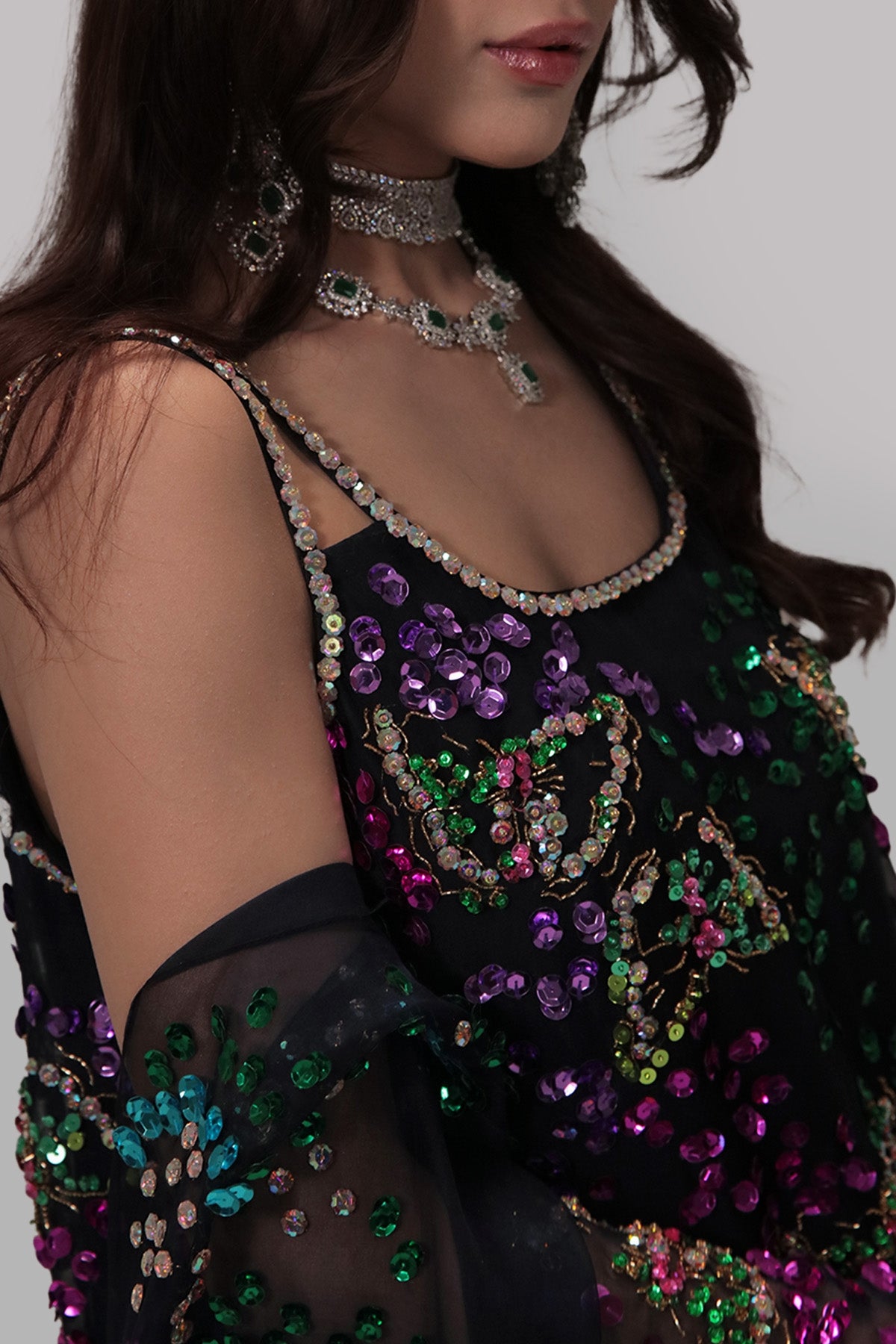 Black Iris Organza Set