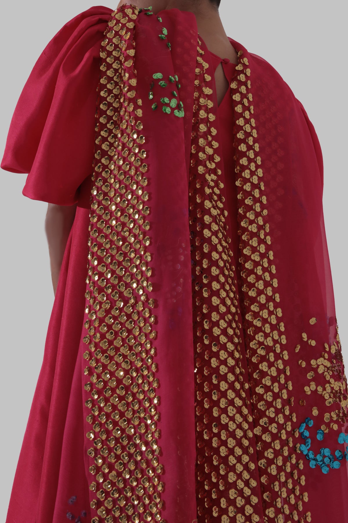 Lollipop Red Embellished Raw Silk Set