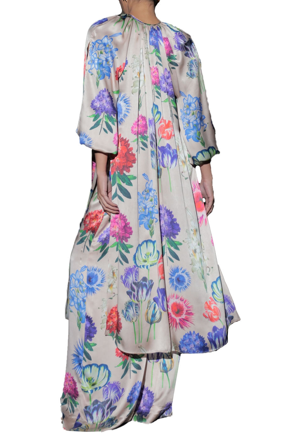 Cameo Rose Floral Print Satin Silk Set