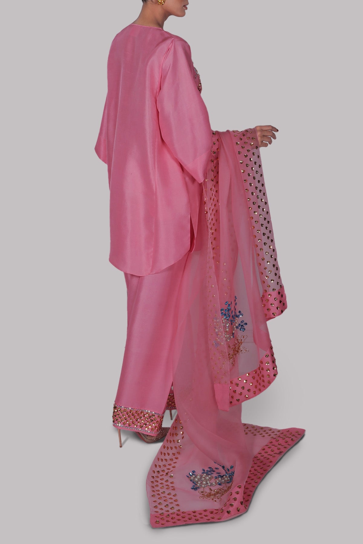Peony Pink Raw Silk Set