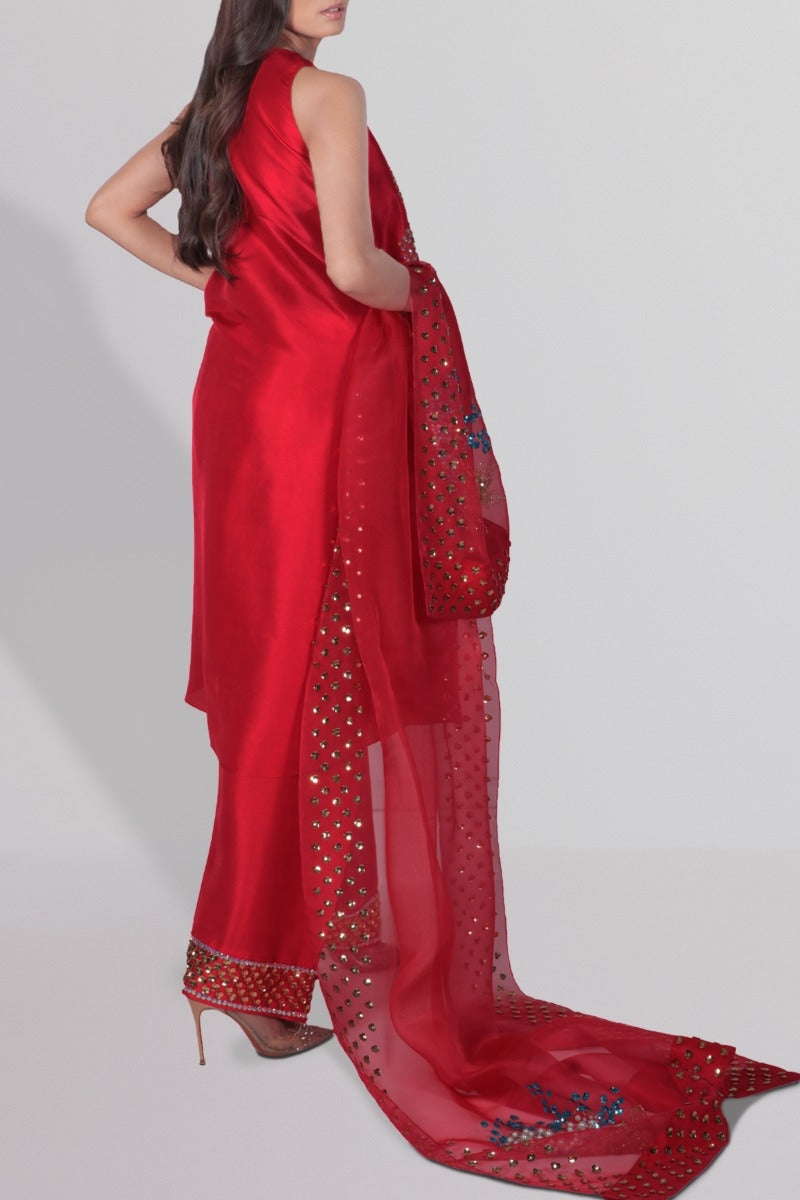 Virtual Pink Raw Silk Set