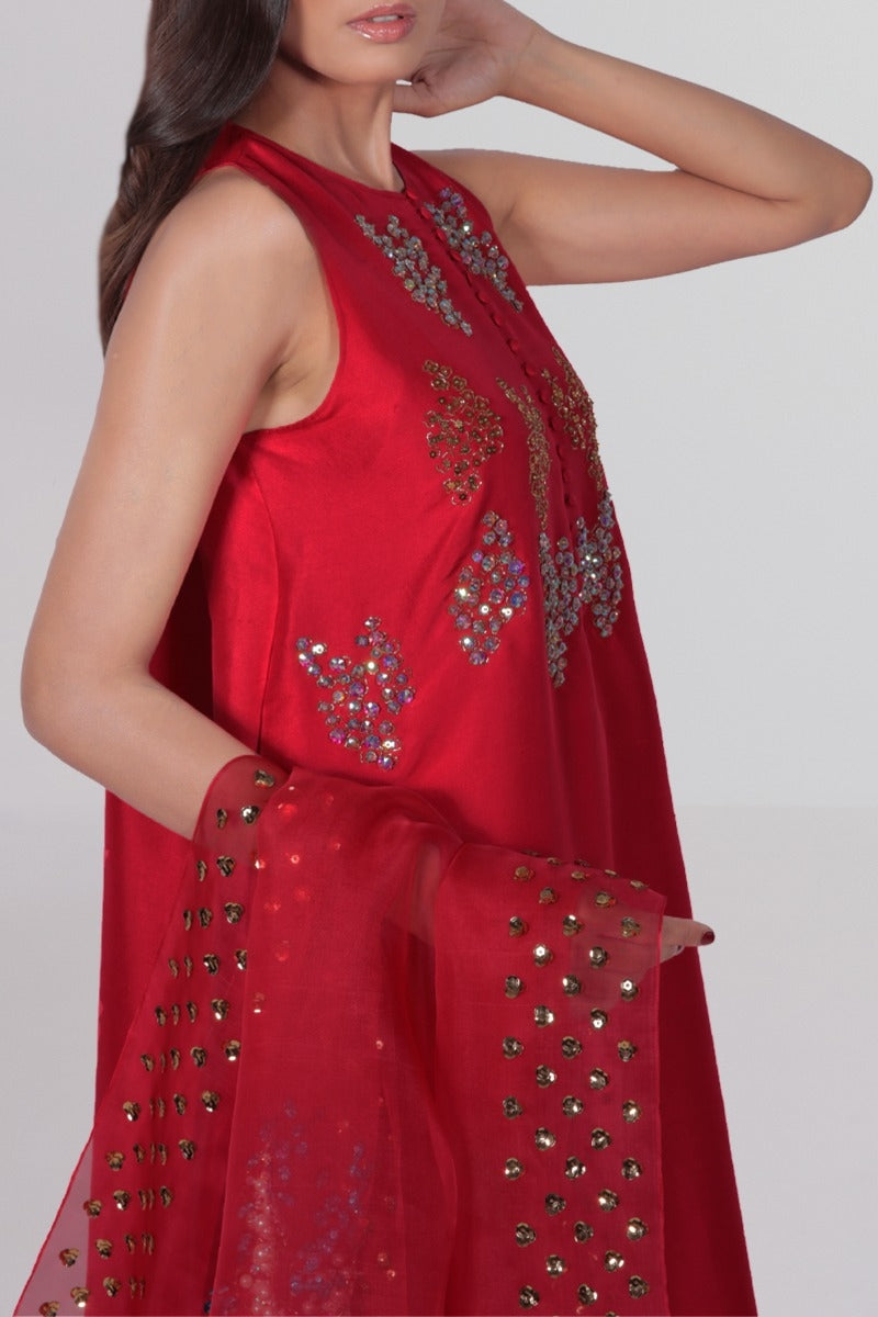 Virtual Pink Raw Silk Set