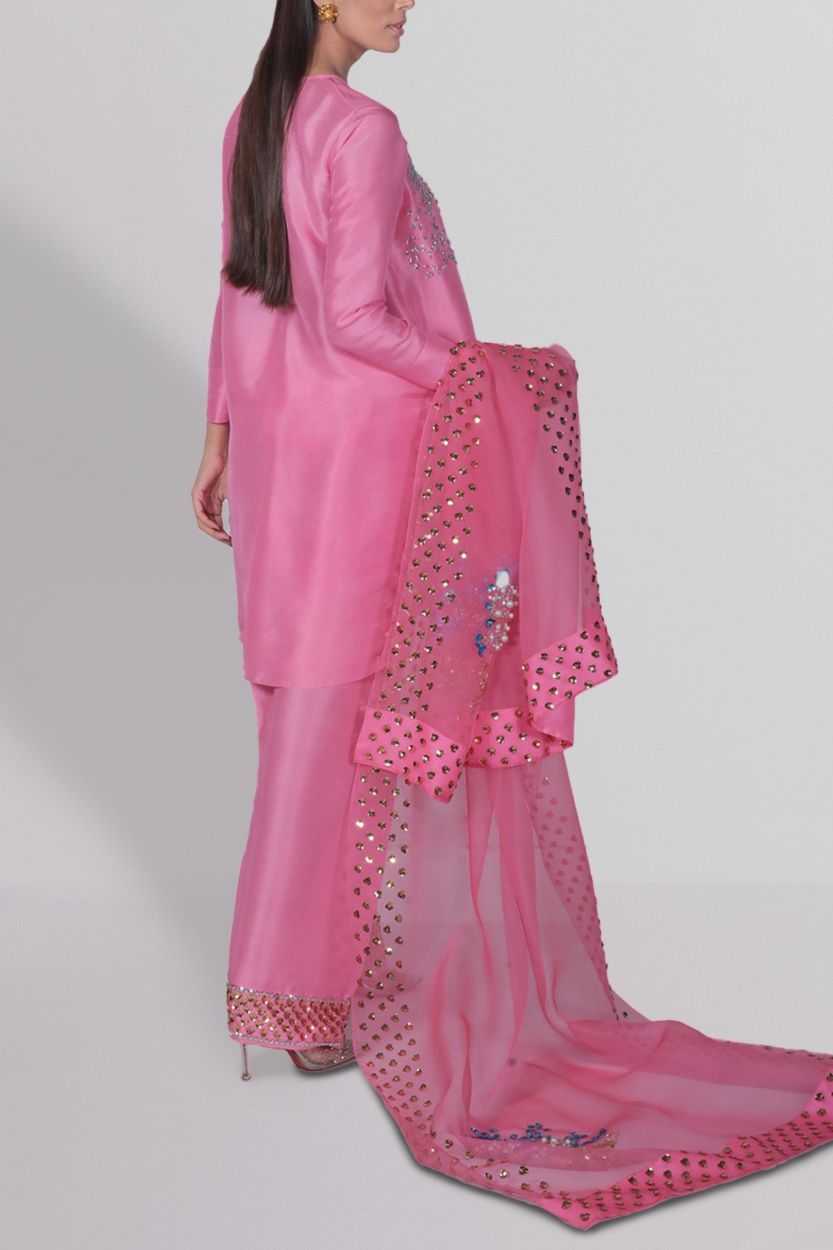 Sachet Pink Raw Silk Set