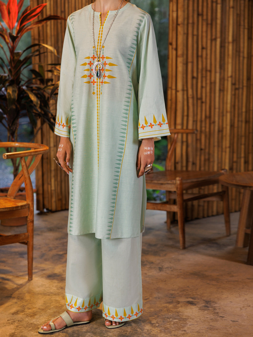 Sage Green Lawn Formal 2 Piece Stitched - AL-2PS-LKS-1016