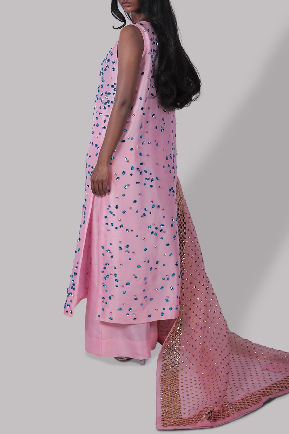 Rose Shadow Raw Silk Set