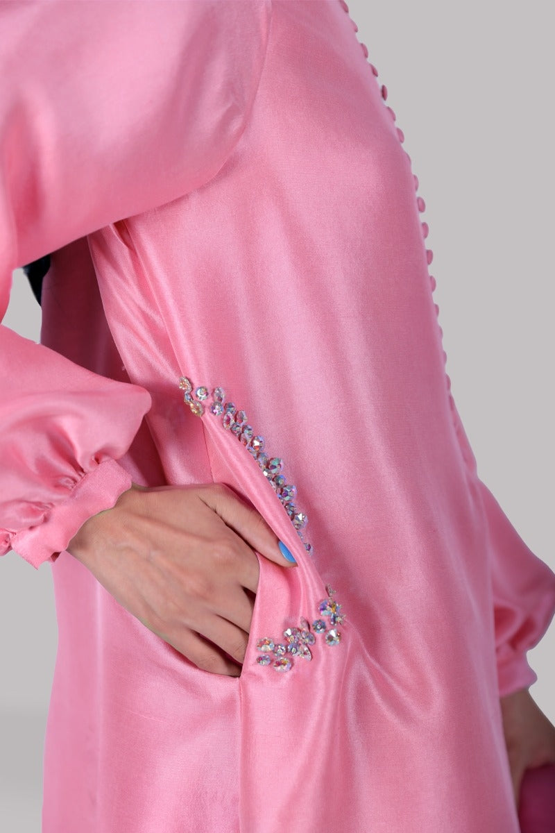 Peony Raw Silk Tunic Set