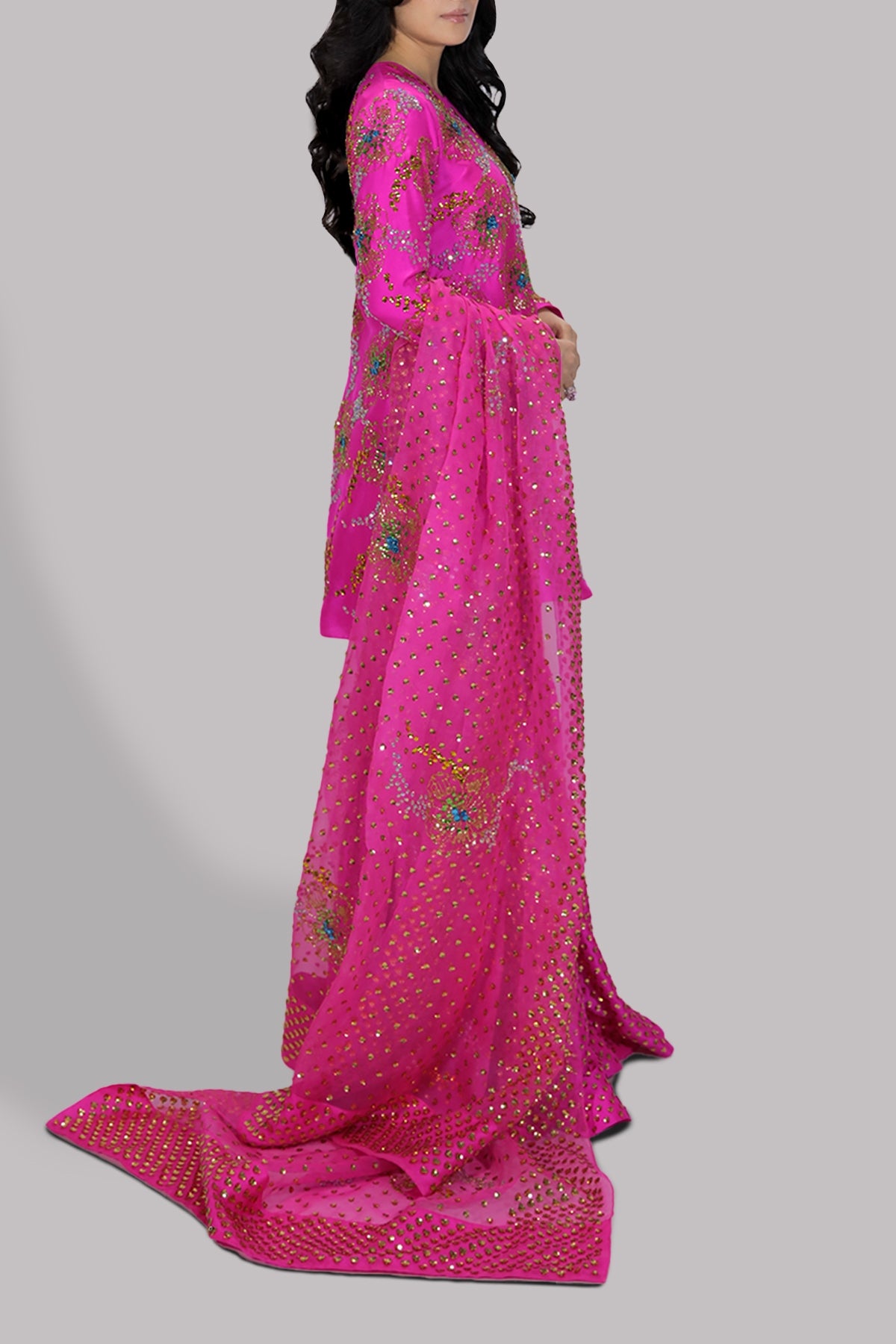 Diva Pink Raw Silk Set