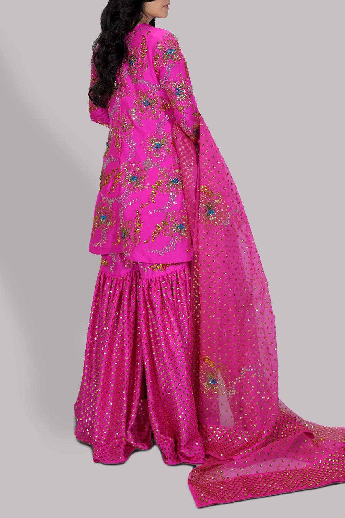 Diva Pink Raw Silk Set