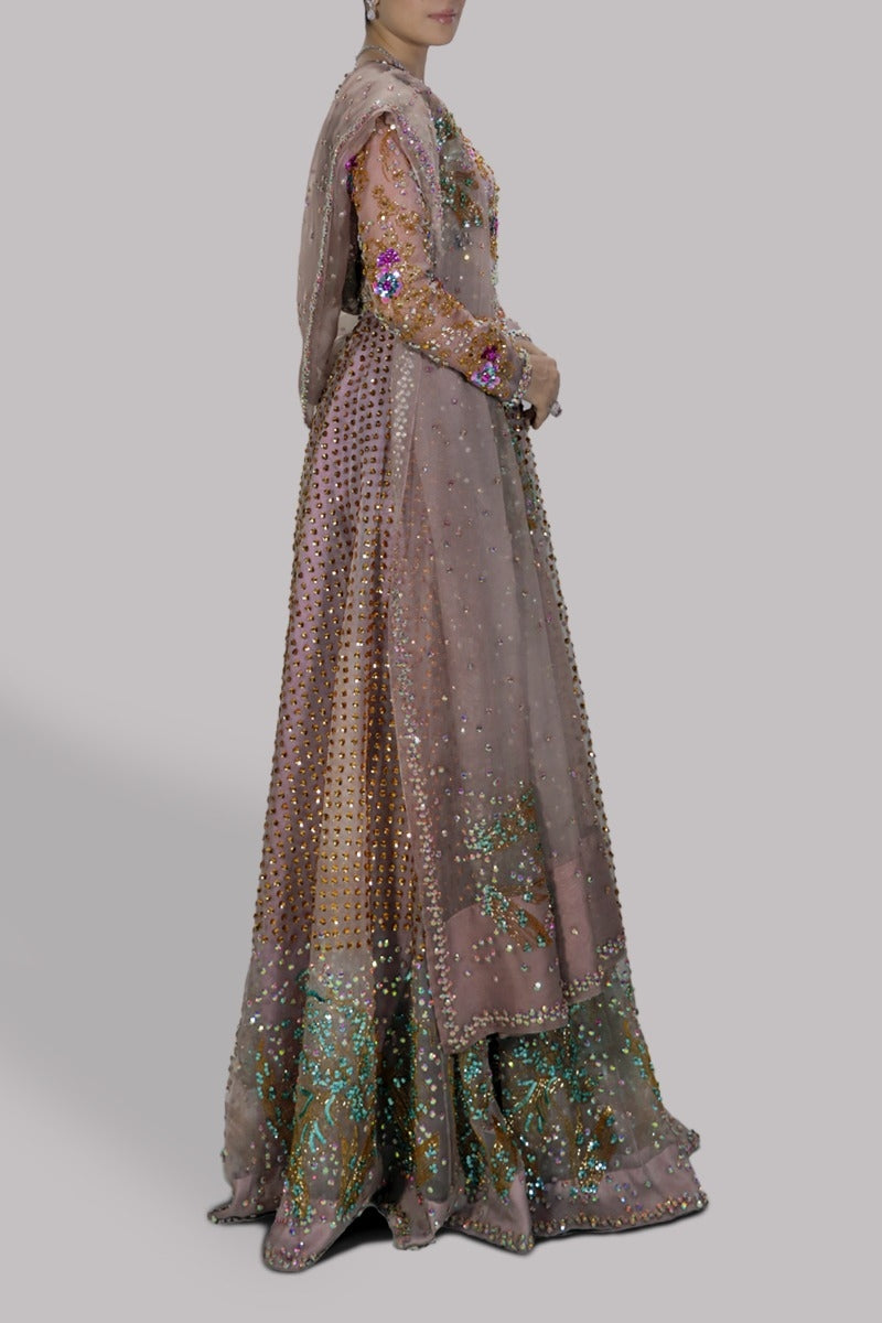 Silver Gray Embellished Lehenga Choli Set