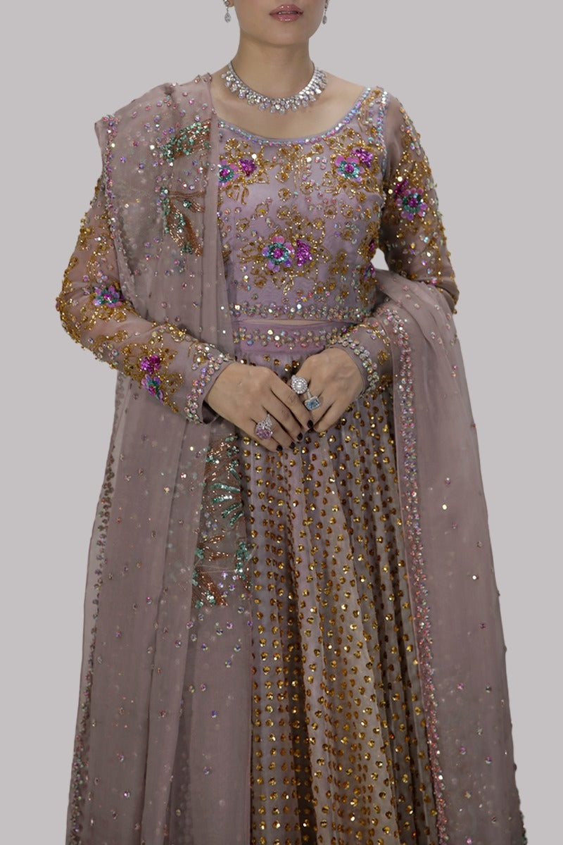 Silver Gray Embellished Lehenga Choli Set