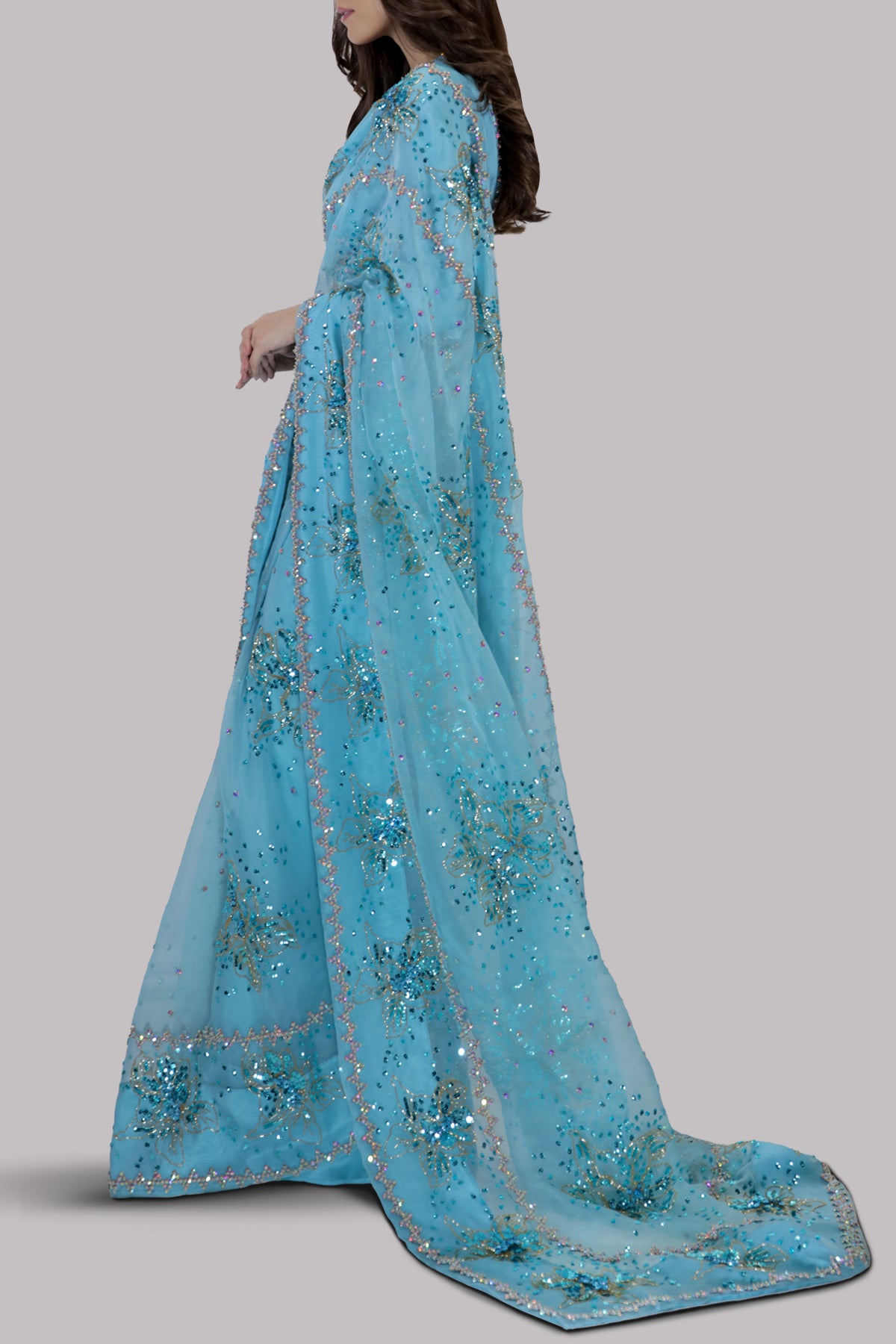 Petit Four Embellished Organza Sari
