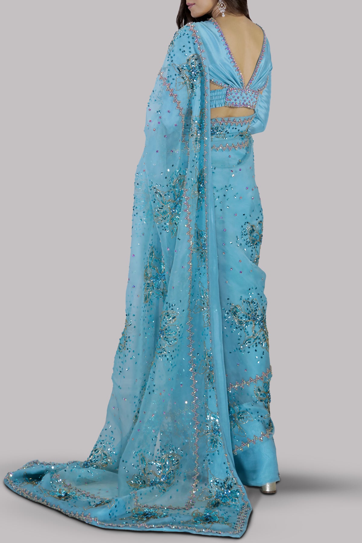 Petit Four Embellished Organza Sari