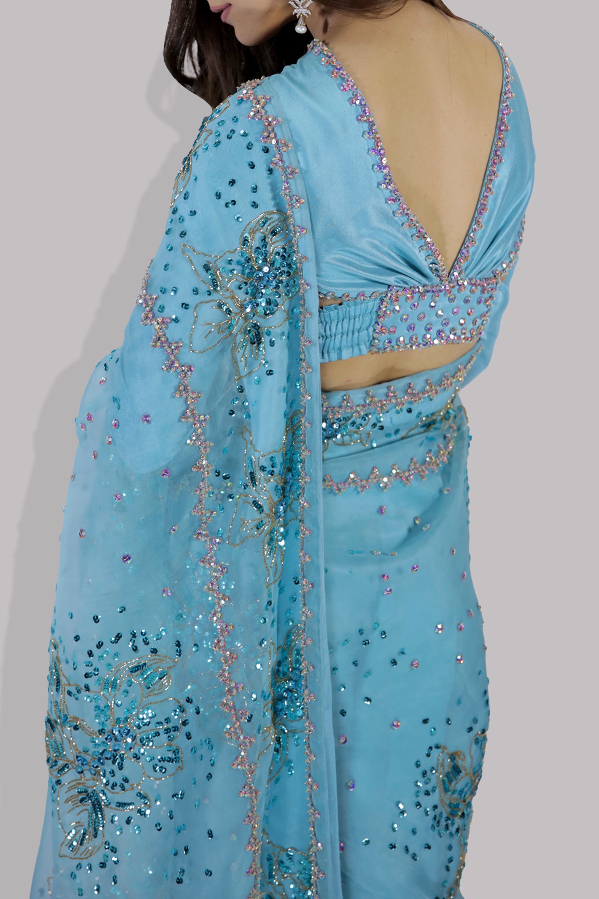 Petit Four Embellished Organza Sari