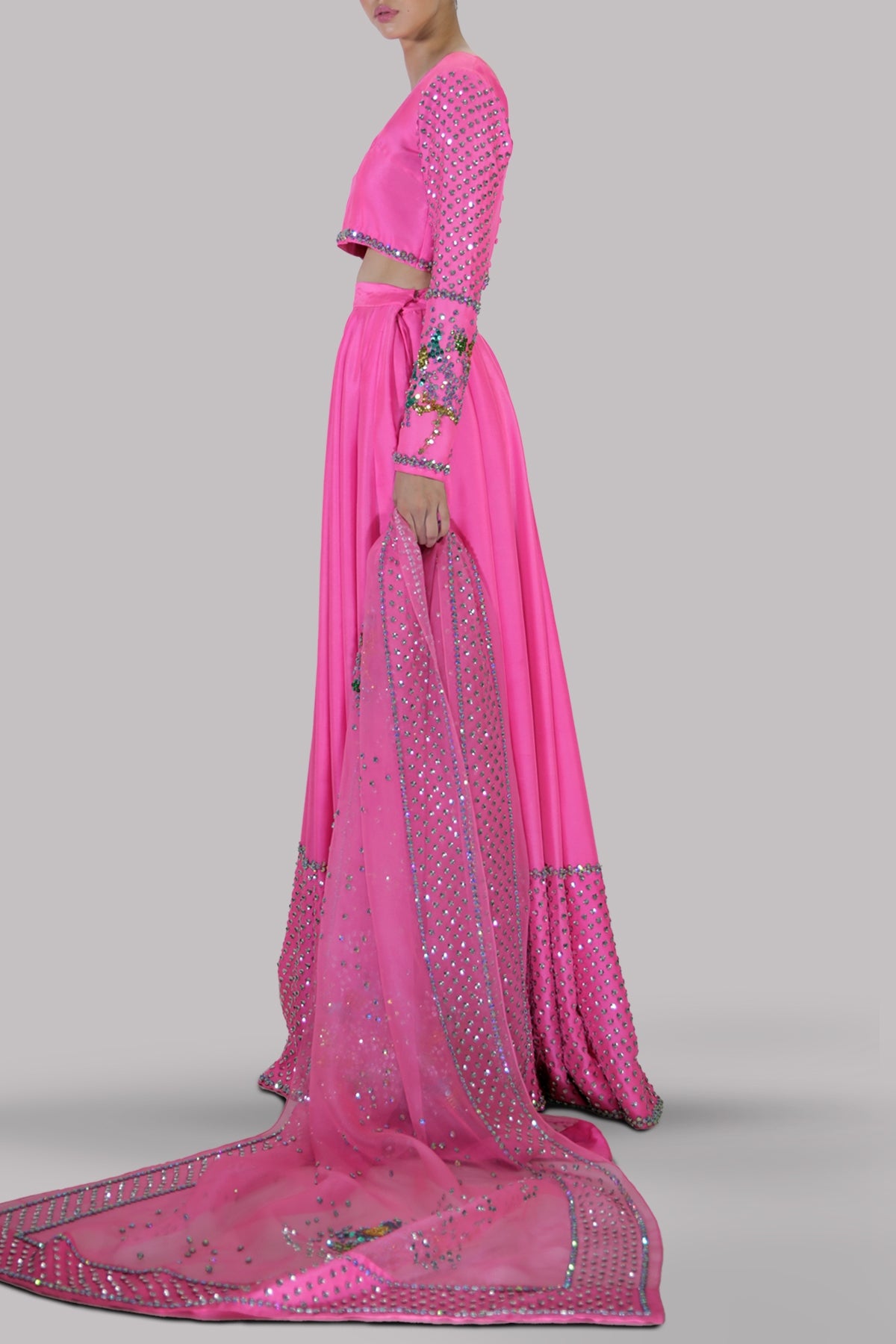 Pink Carnation Embellished Lehenga Choli Set