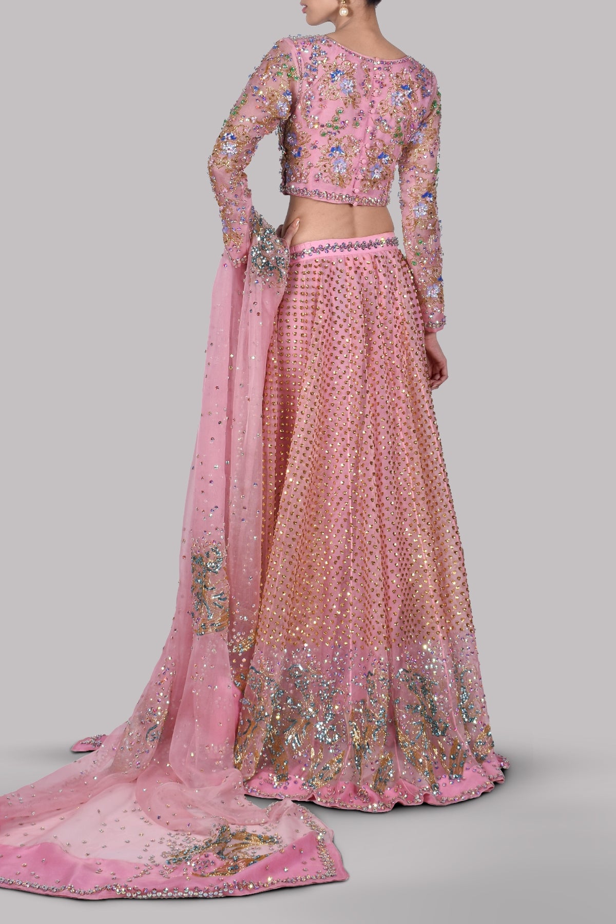 Tickled Pink Embellished Lehenga Choli Set