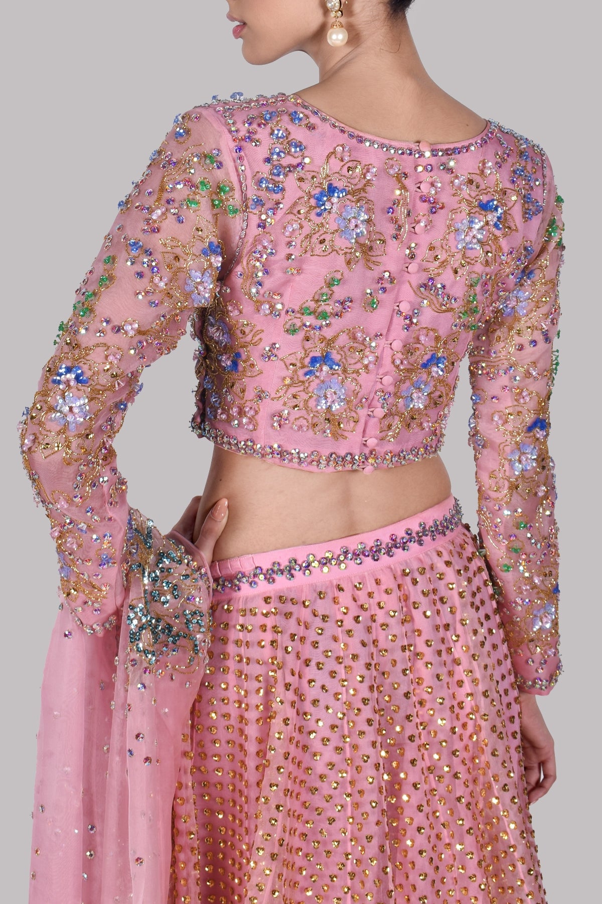Tickled Pink Embellished Lehenga Choli Set