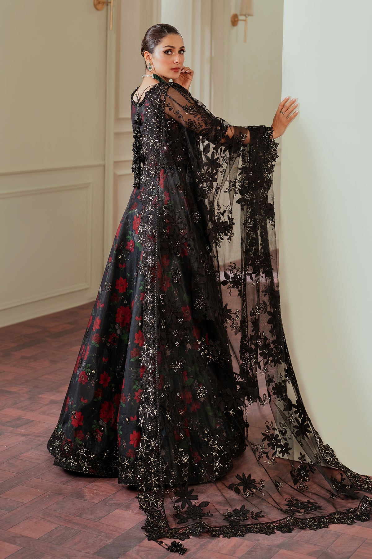 EMBROIDERED NET CH13-05 STITCHED