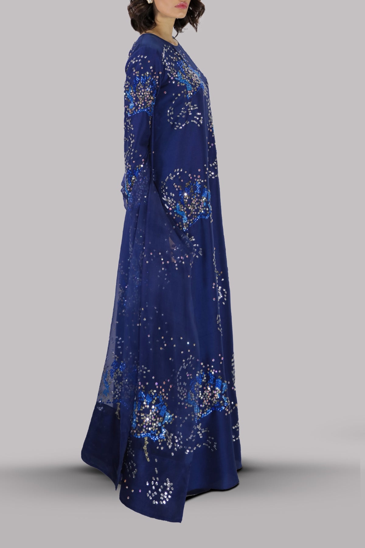 Black Iris Raw Silk Maxi Set