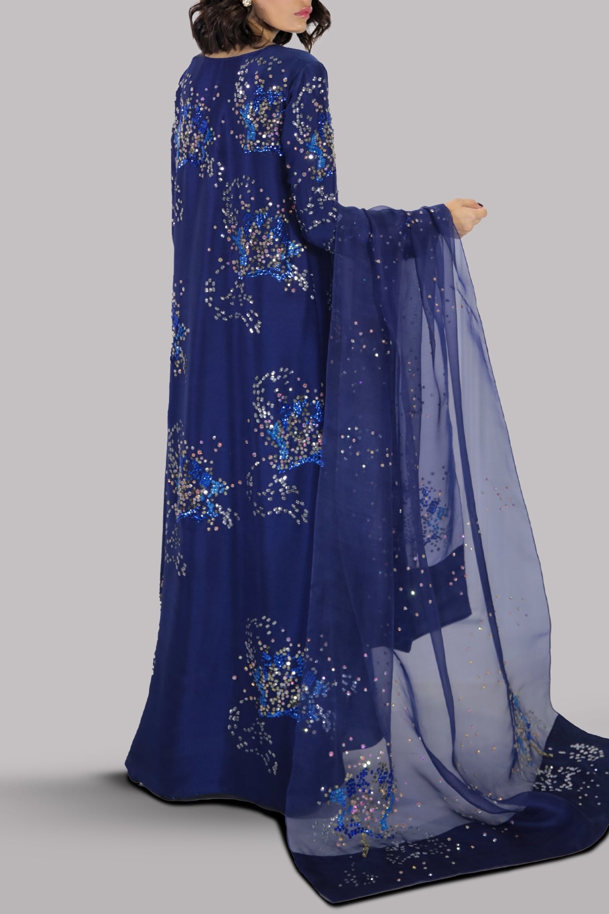 Black Iris Raw Silk Maxi Set