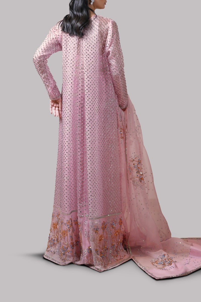 Tickled Pink Embellished Organza Maxi Set