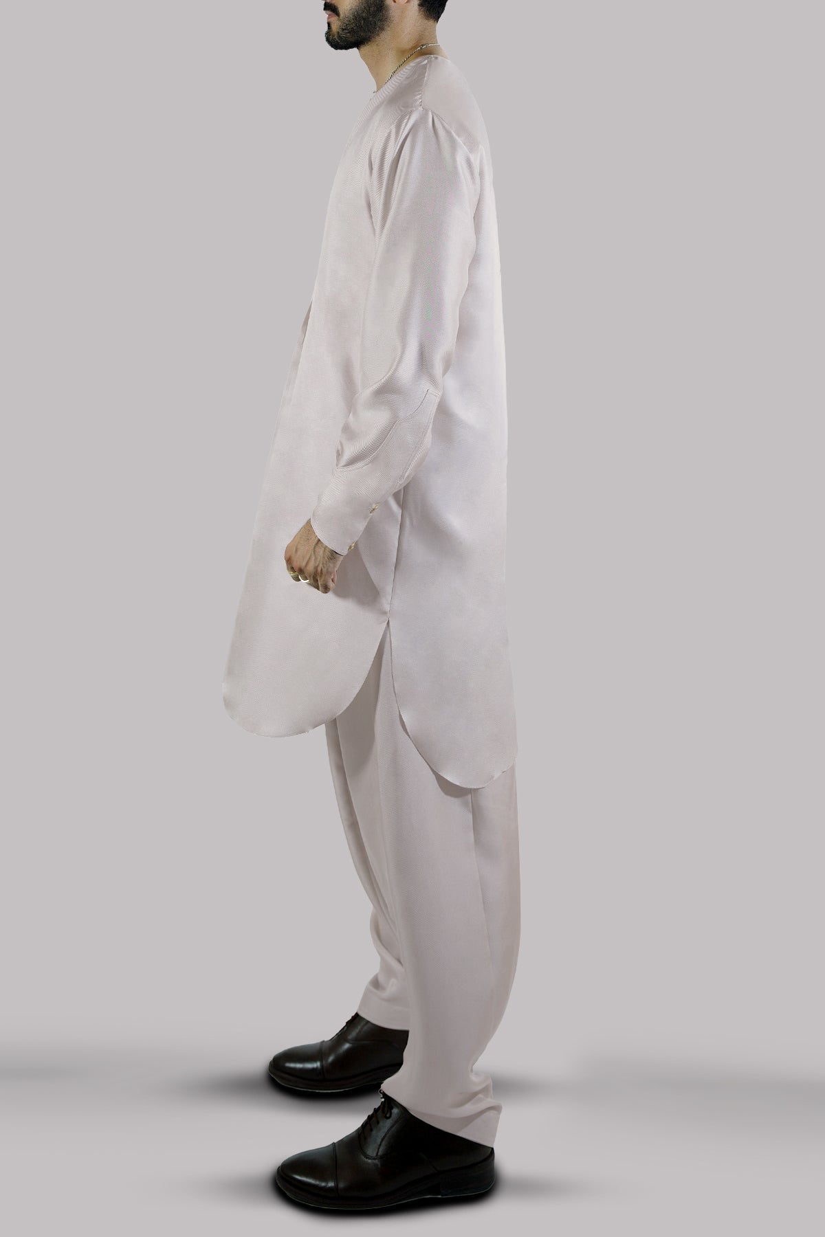 Silver Grey Raw Silk Set
