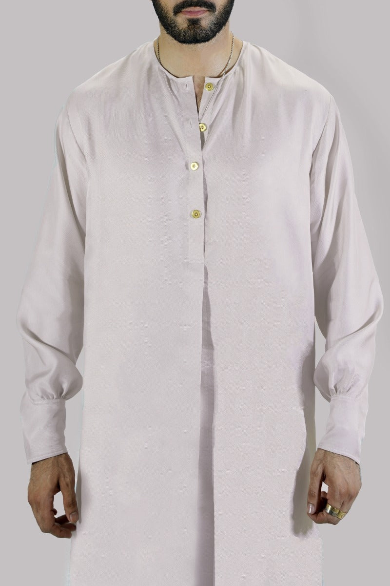 Silver Grey Raw Silk Set