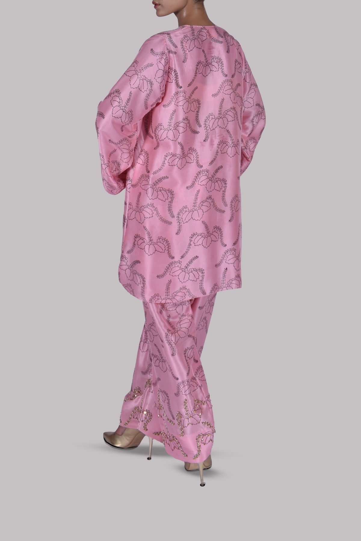 Peony Pink Raw Silk Set