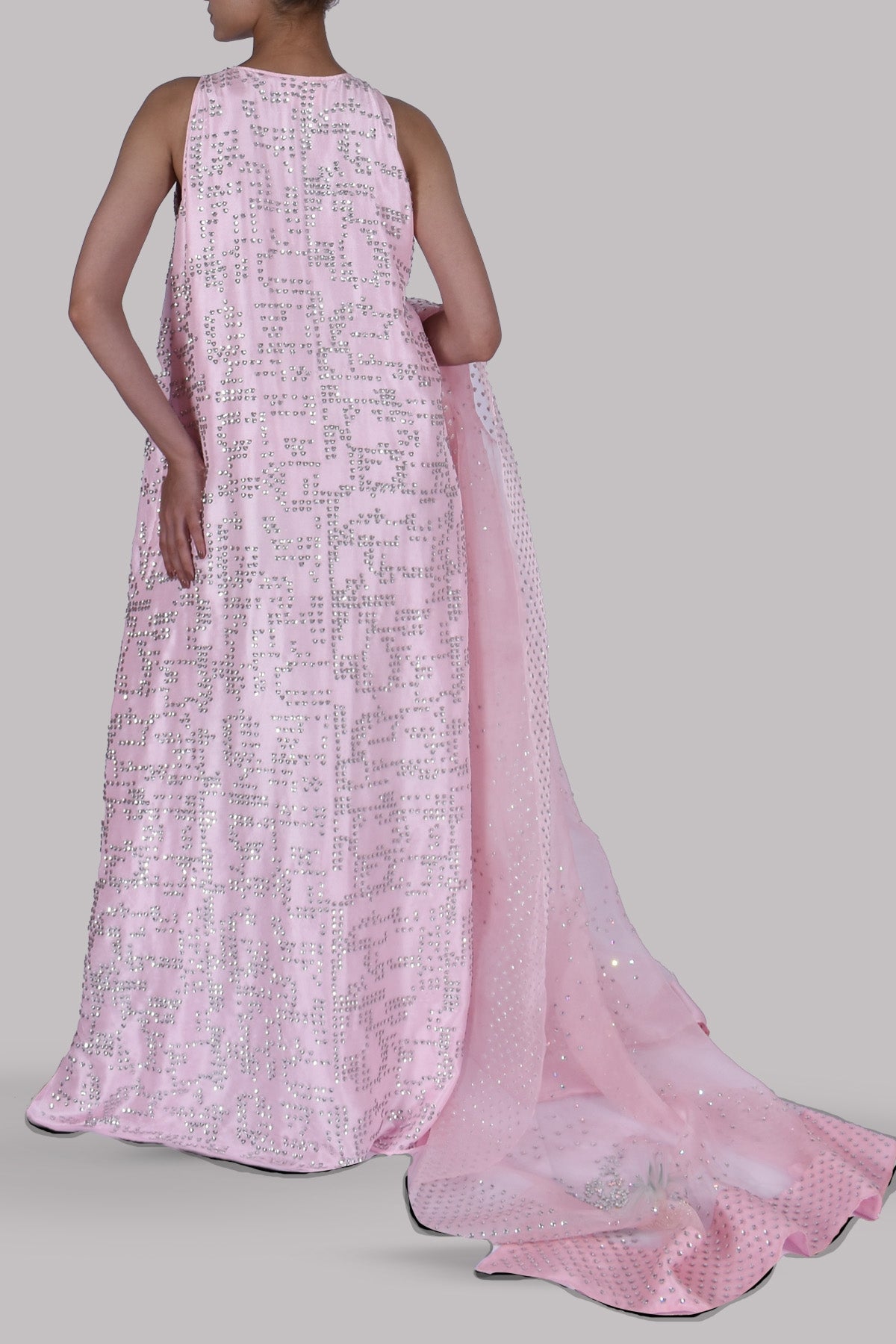 Crystal Rose Embellished Raw Silk Set