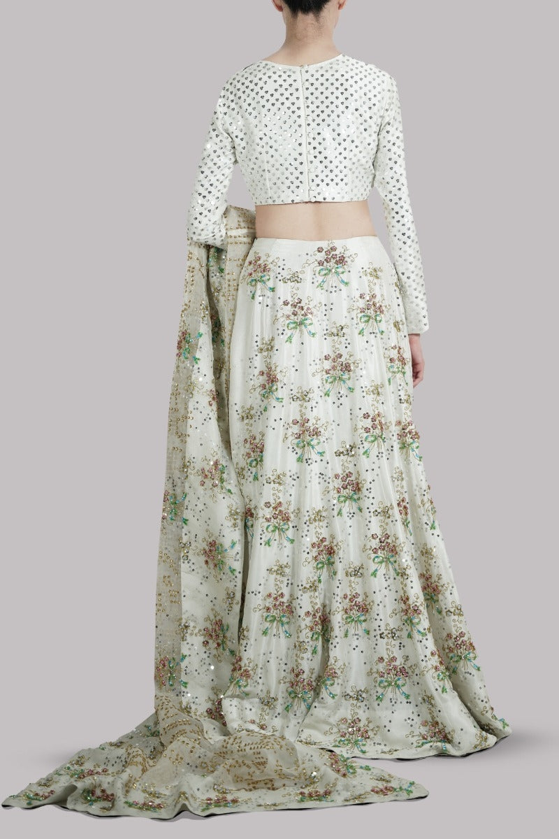Egret Lahenga Choli Embellished Set