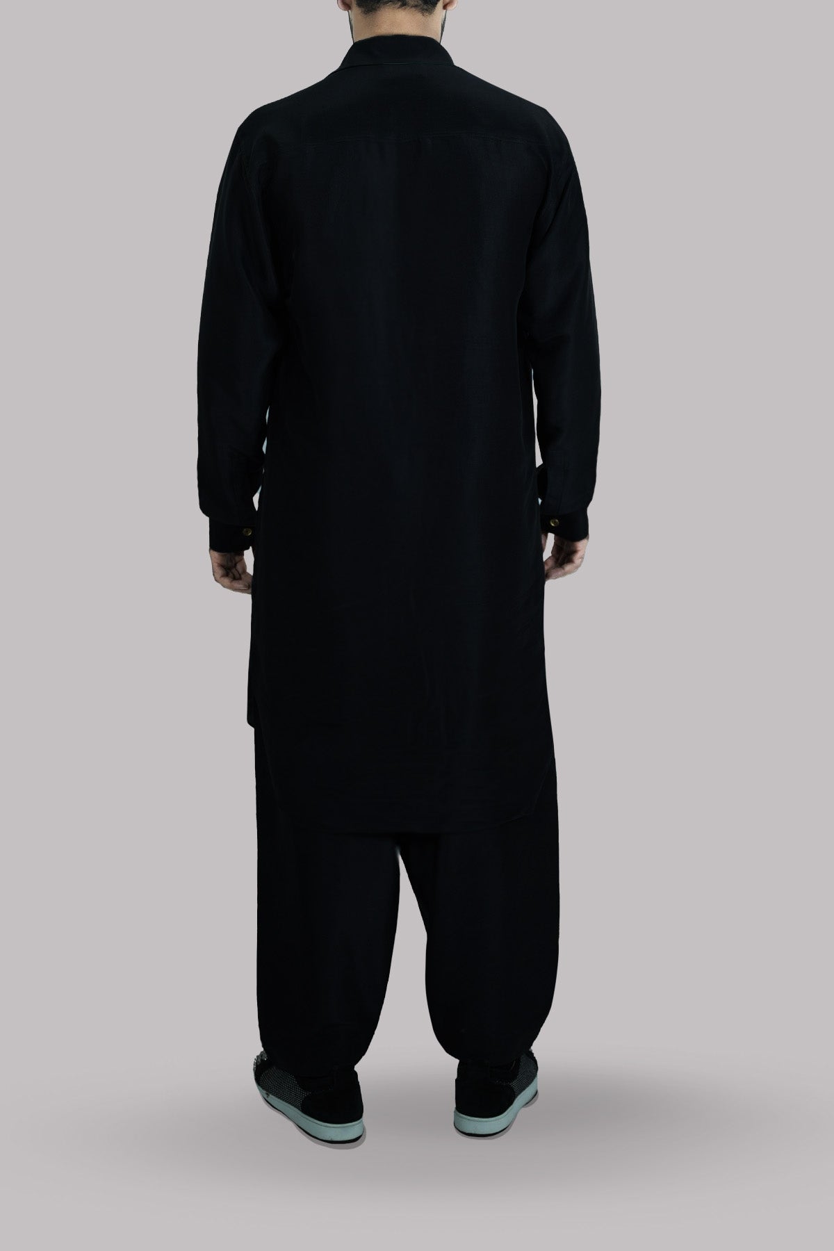 Black Raw Silk Set