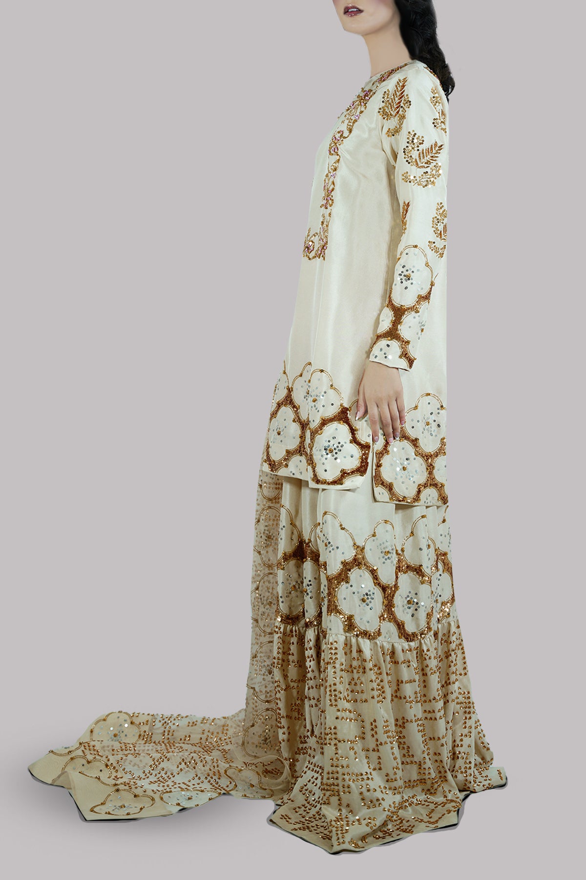 Lamb’s Wool Embellished Gharara Set