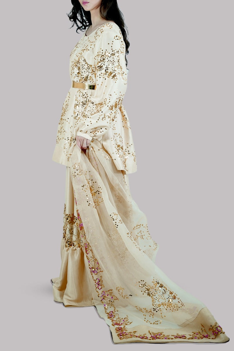 Lamb’s wool Embellished Skirt Set