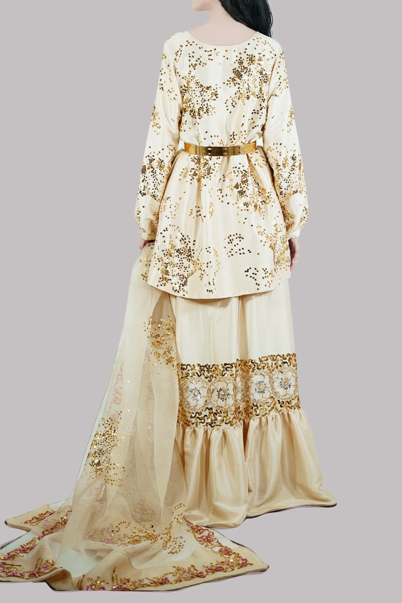 Lamb’s wool Embellished Skirt Set