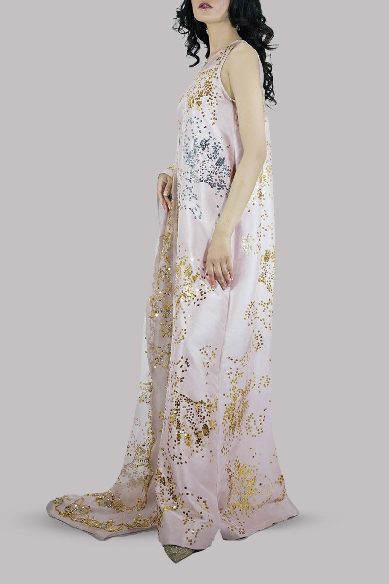 Rose Smoke Embellished Maxi Set