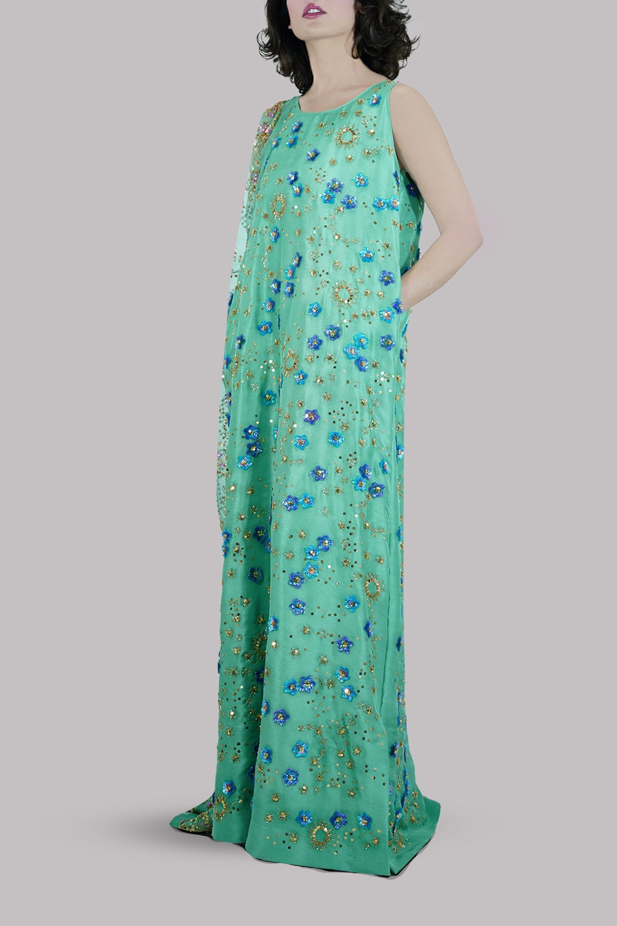 Malachite Green Embellished Maxi Set