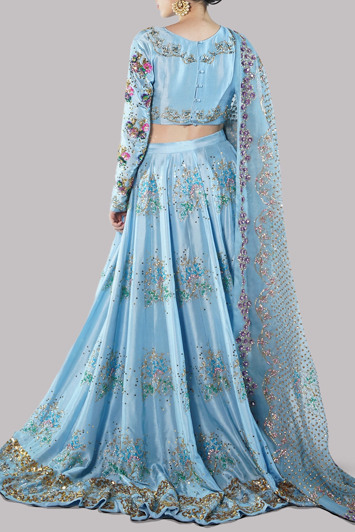 Baltic Sea Lehenga Choli Embellished Set