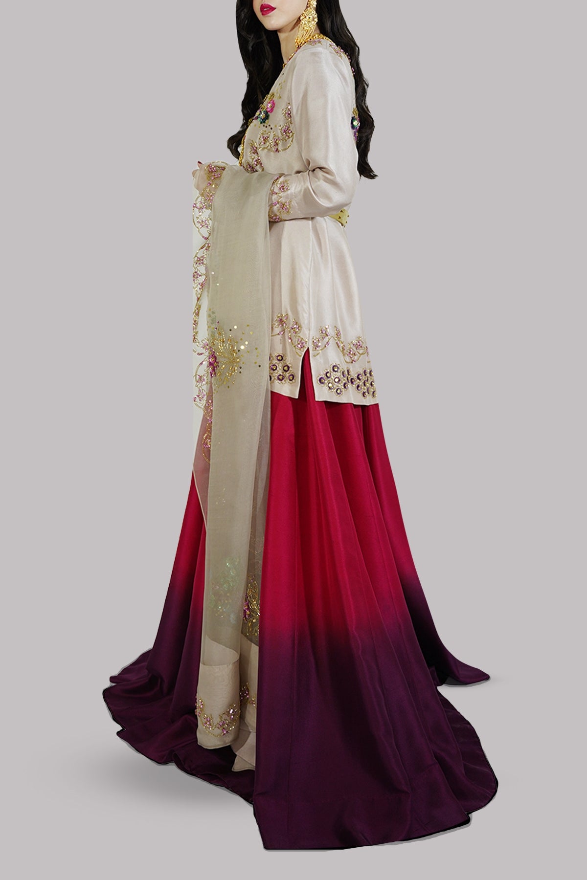 Moonlight Raw Silk Embellished Lahenga Set