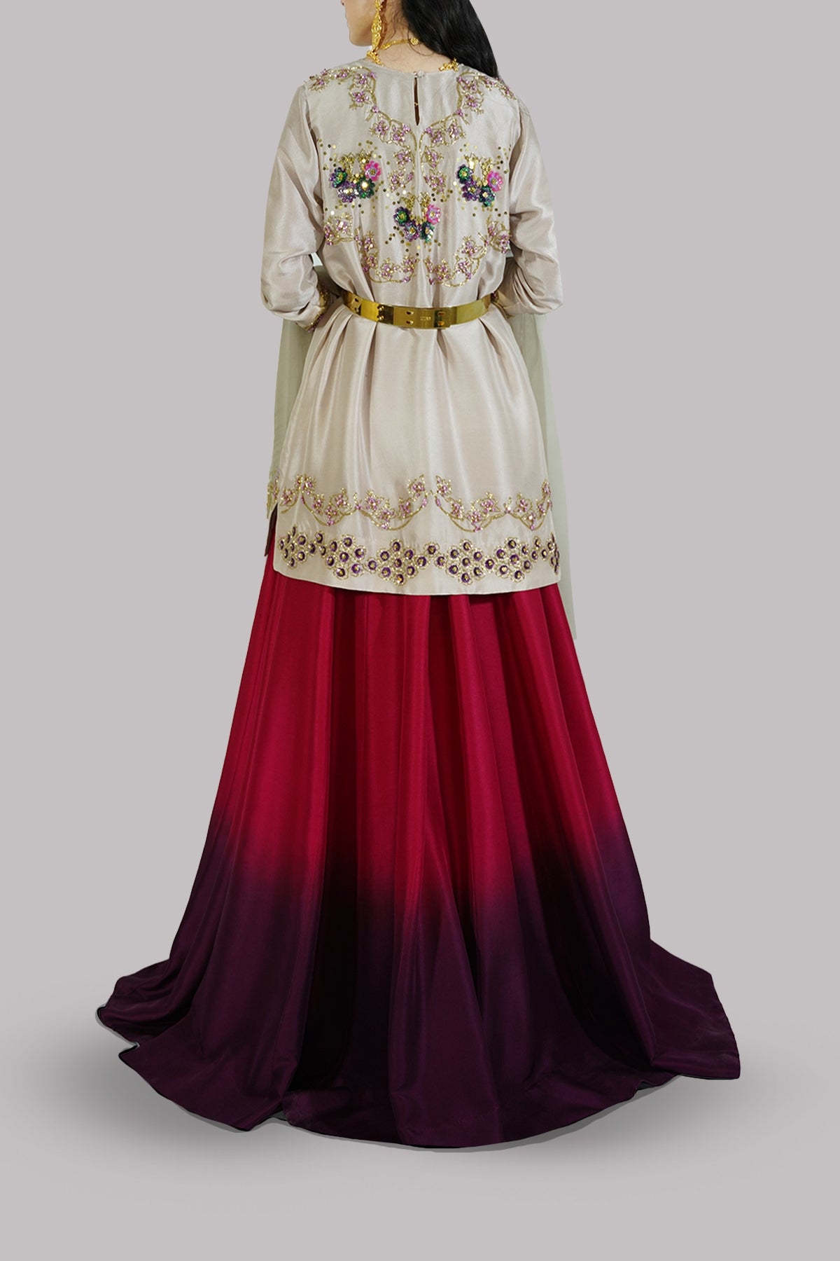 Moonlight Raw Silk Embellished Lahenga Set