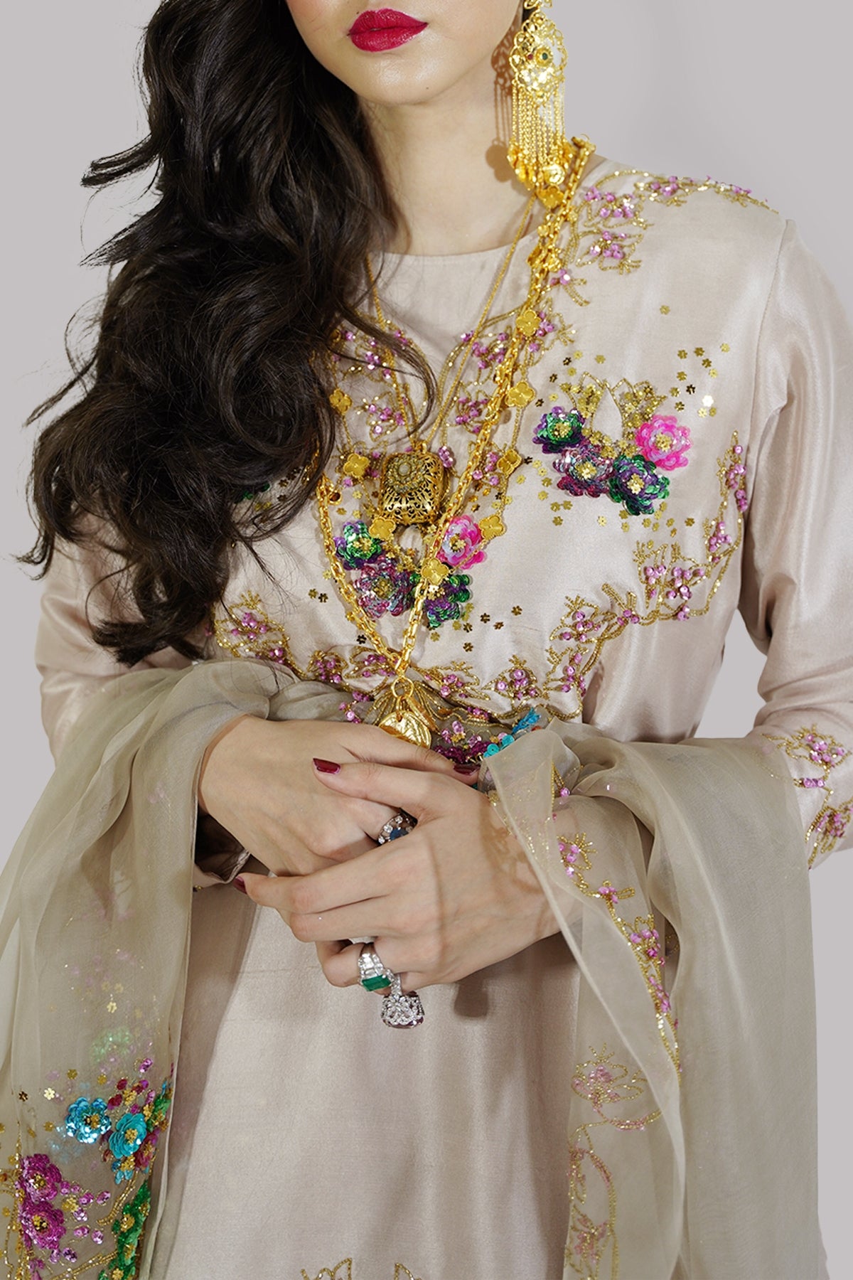 Moonlight Raw Silk Embellished Lahenga Set