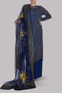 Black Iris Embellished Organza Set