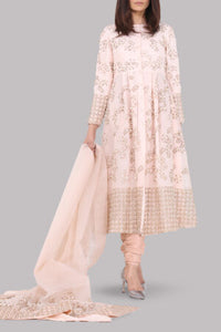 Pink Dogwood Embellished Organza Dress Set