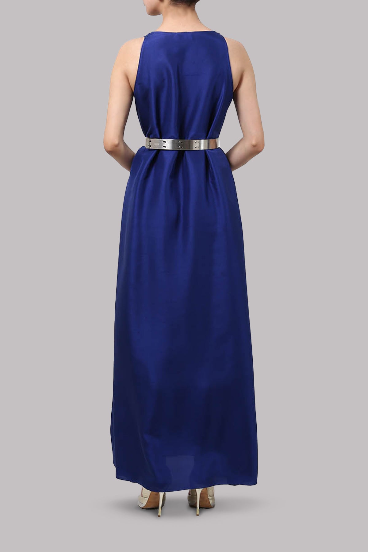 Dazzling Blue Sleeveless Maxi Dress