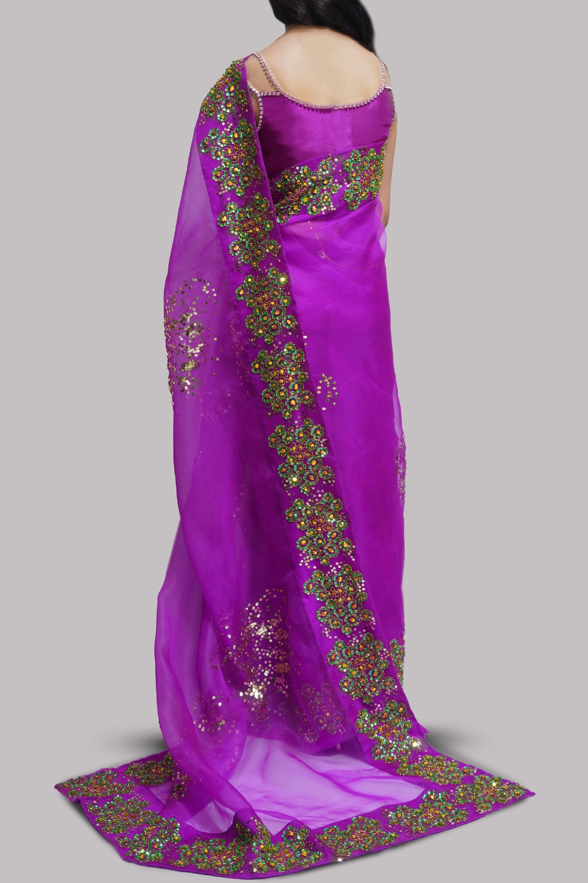 Byzantium Embellished Organza Sari