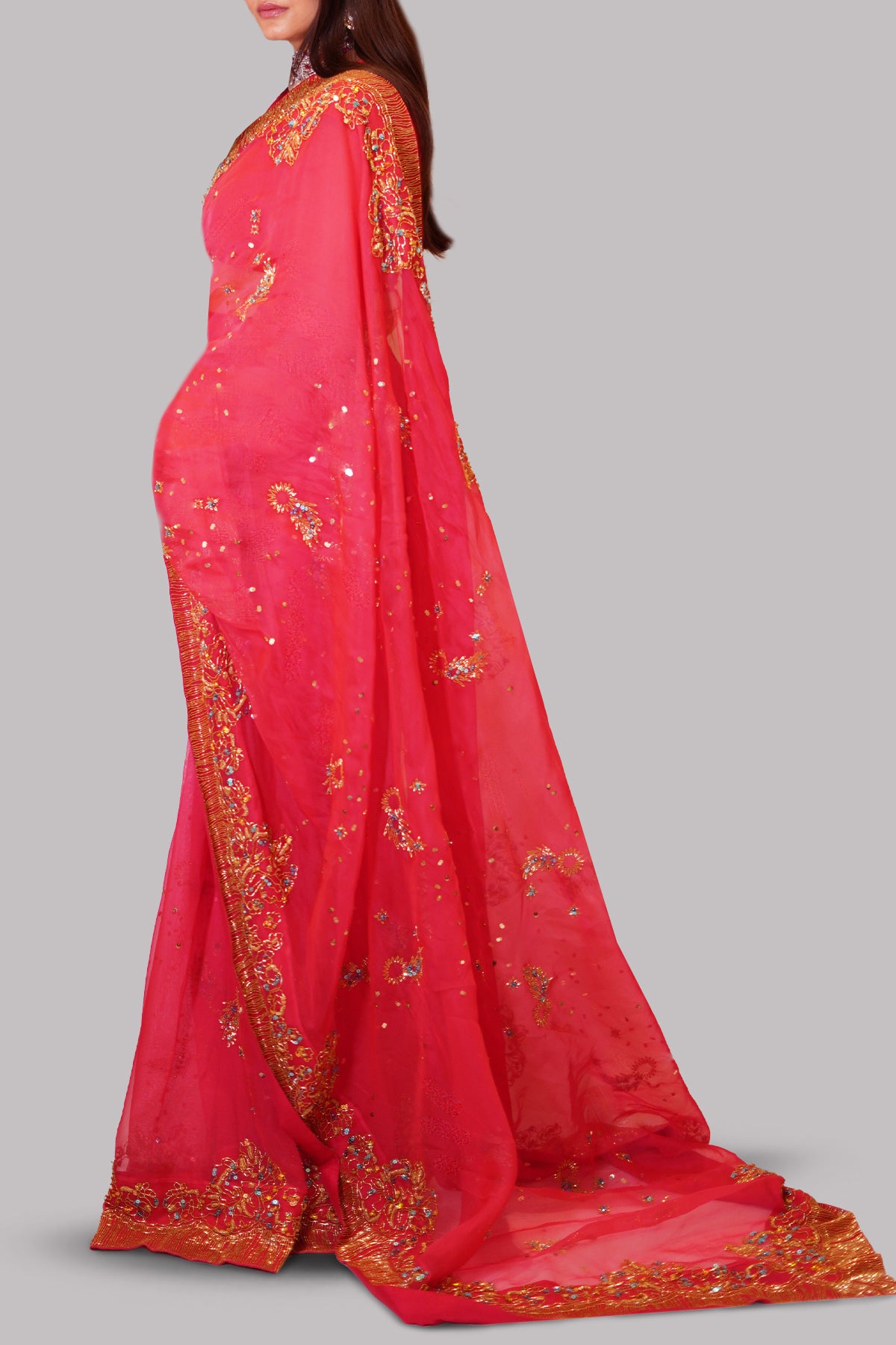 Bittersweet Embellished Organza Sari