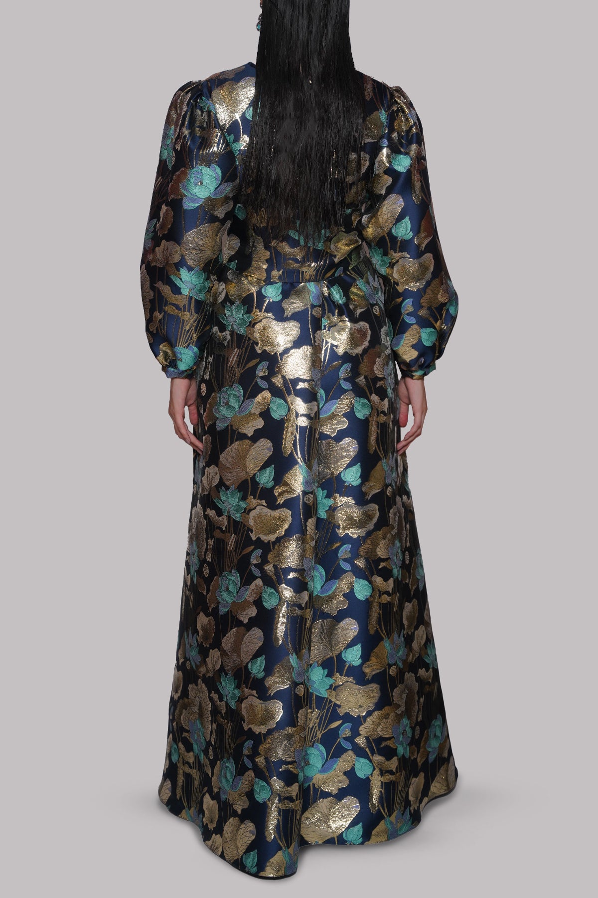 Blue Italian Brocade Maxi