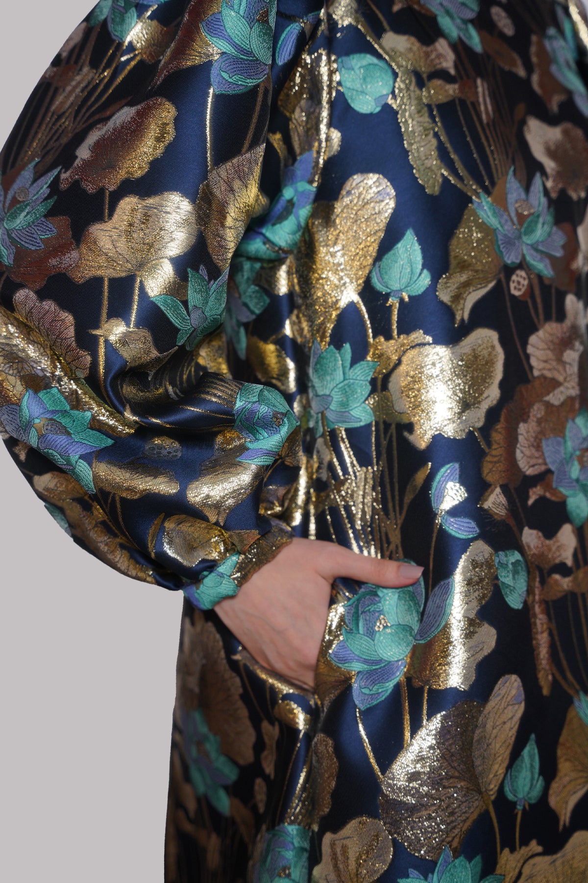 Blue Italian Brocade Maxi