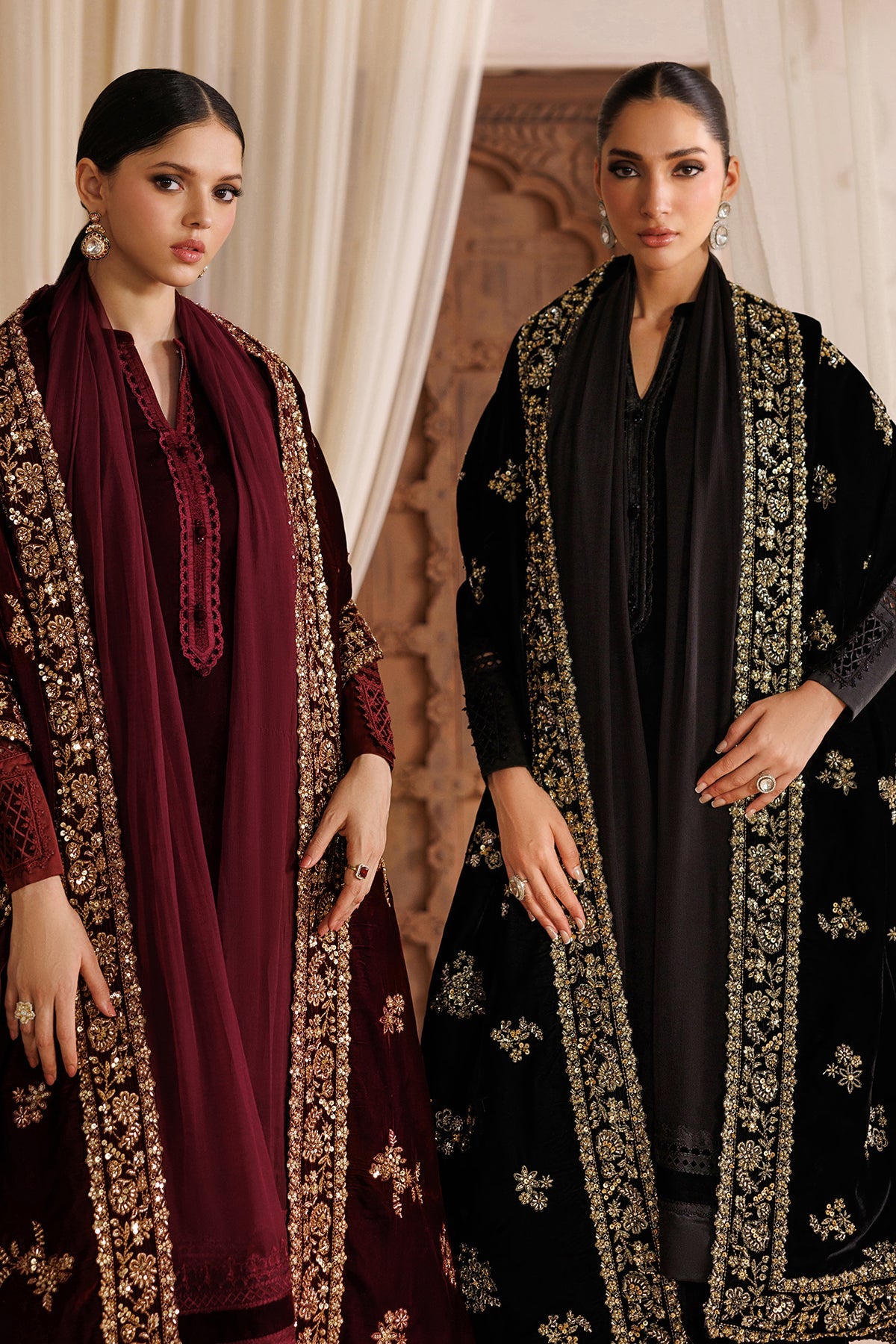 EMBROIDERED VELVET SHAWL VS-70