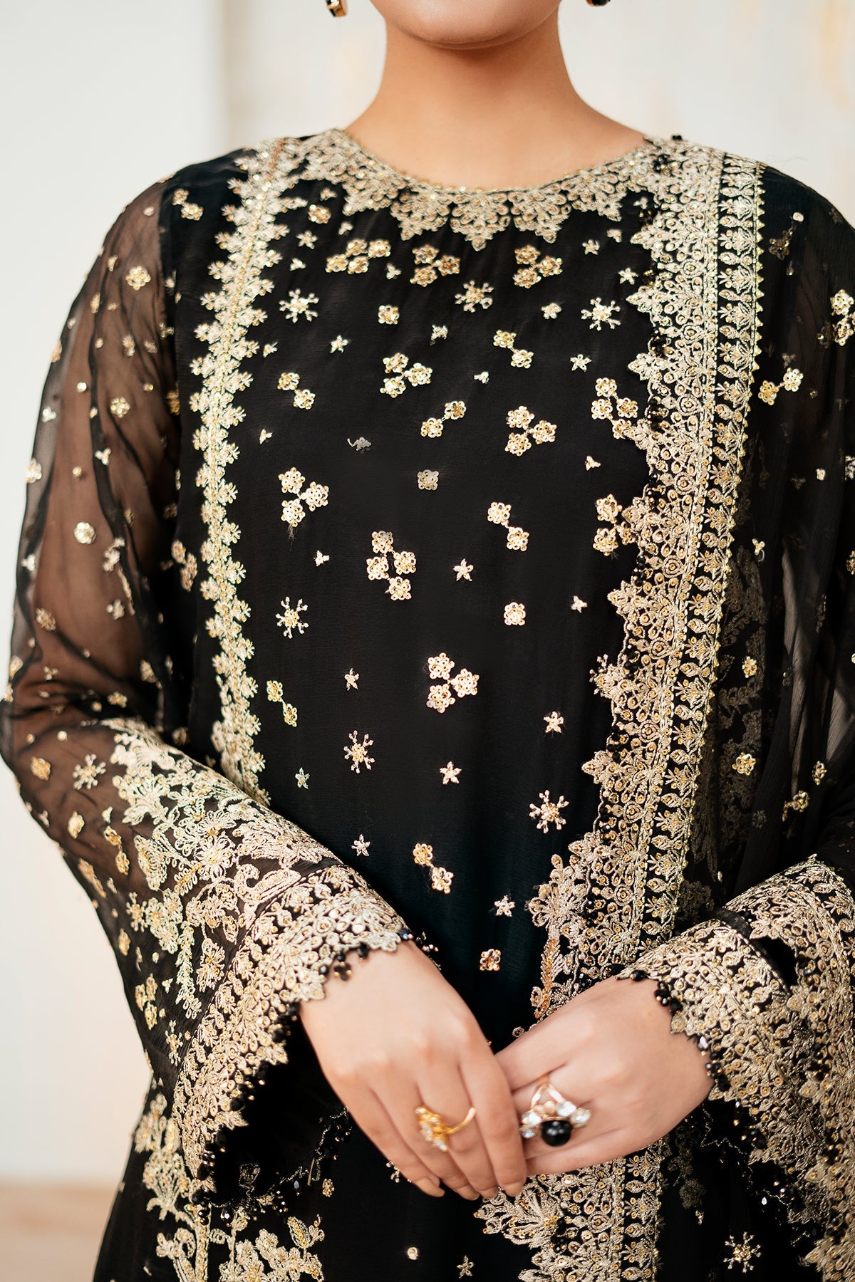 EMBROIDERED CHIFFON UF-4038