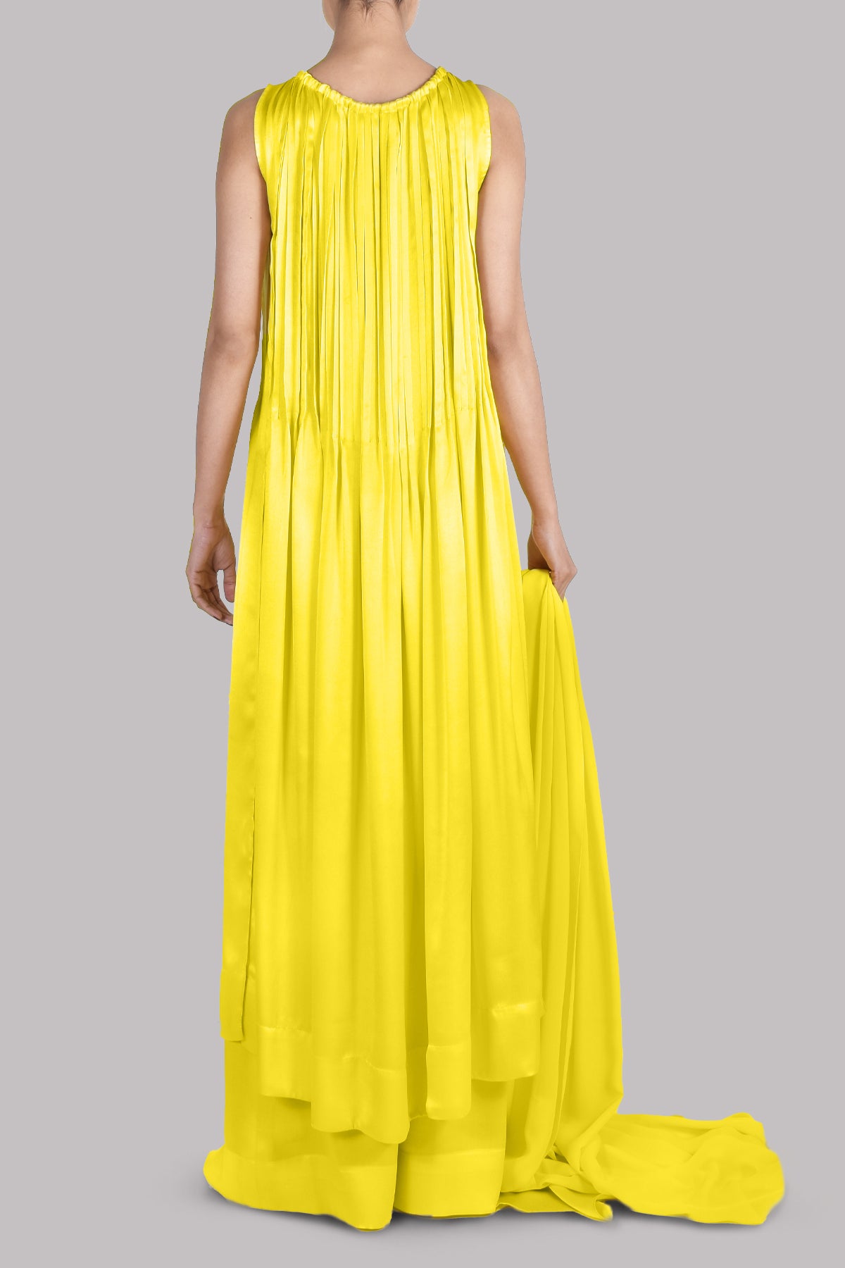 Quince Yellow Pleated Crêpe Set