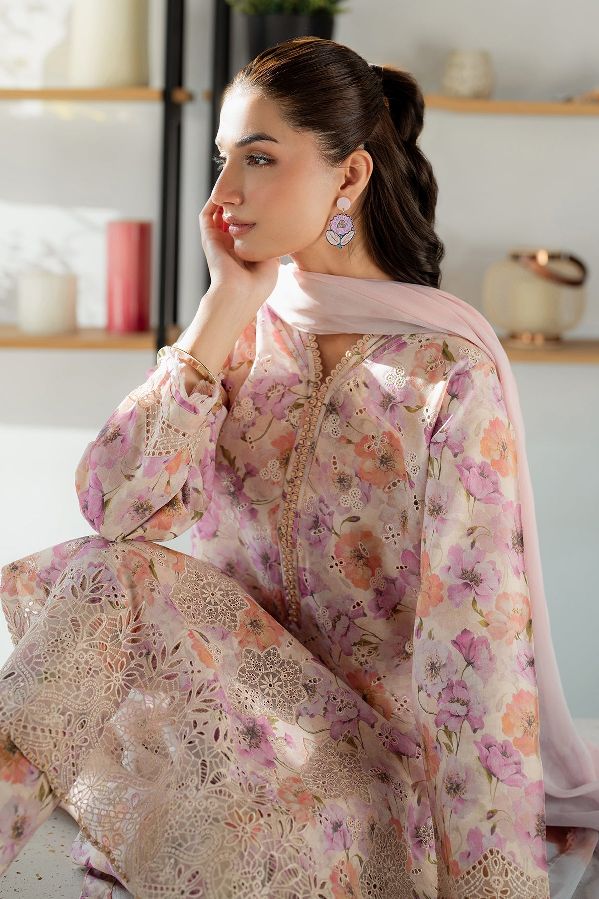 EMBROIDERED PRINTED LAWN SF-4099
